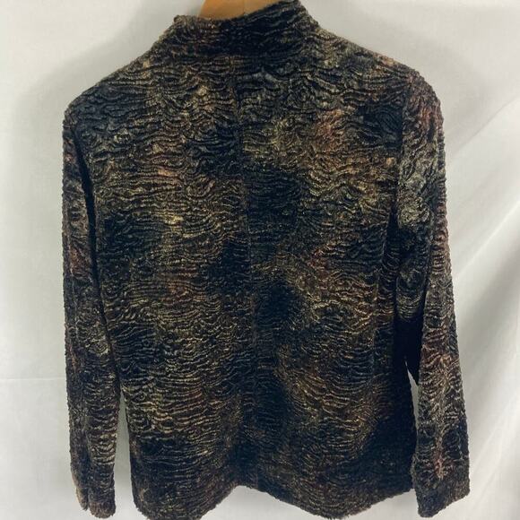 Chicos Faux Fur Zip Up Jacket Size 0 / Small - Picture 4 of 5